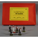 A Boxed Set of Hand Painted Metal Soldier Figures, Stretcher Bearers, Nurse etc