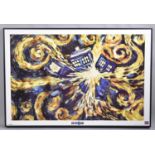 A Framed Dr. Who Tardis Print, 84cm wide