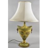 A Modern Metal Painted Table Lamp in the Form of a Two Handled Adam Style Vase Complete with