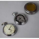 Two Vintage Chromed Cased Pocket Watches by Smiths and Ingersoll with a Vintage Pocket Watch Metal