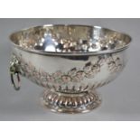 A Sheffield Plated Punch Bowl with Lion Mask and Ring Handles, 26.5cm Diameter