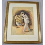 A Framed Watercolour Depicting Figures Dancing Signed Tom Morris Dated 1890, 30.5cm high