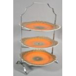 A Vintage Shelley Three Tier Cake Stand, 39cm high