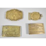 A Collection of Brass American Reproduction Belt Buckles to Include Colt Revolvers, Colorado State