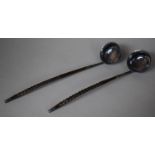 Two Small Baleen Handled Ladles, 20cm Long