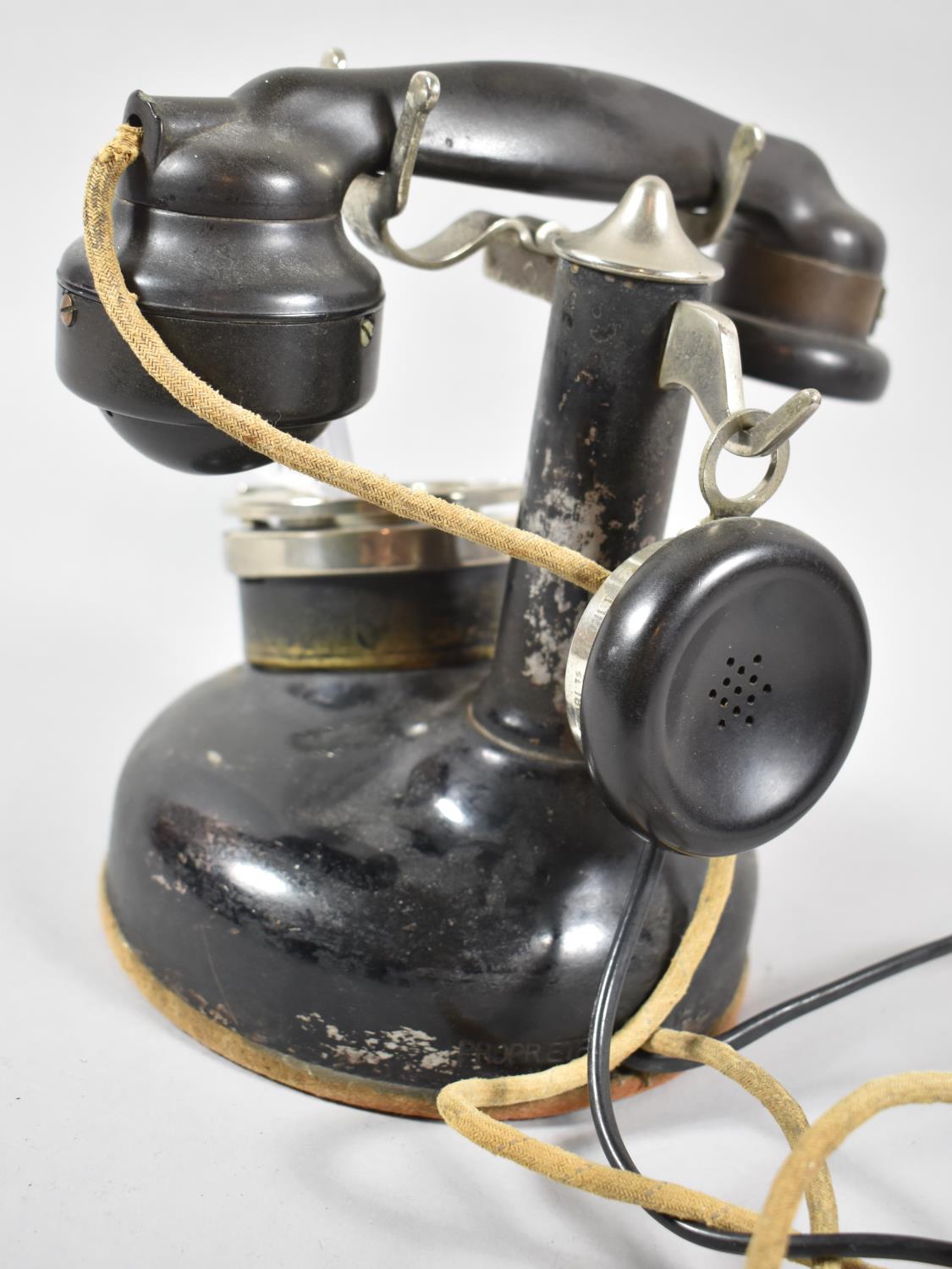 A Vintage French Telephone with Secondary Listening Device, 22cm high - Image 3 of 4