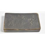 An Early French Horn Snuff Box, the Hinged Lid Decorated in relief with the Fourth Station of the