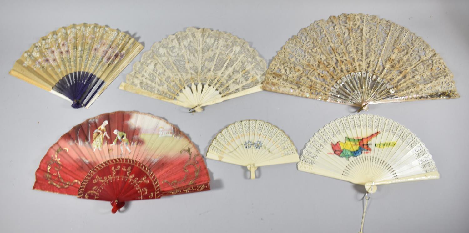 A Collection of Various Vintage Ladies Fans