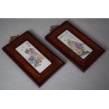 A Pair of Framed Chinese Republic Style Porcelain Plaques, Each 16cm high