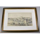 A Framed 19th Century Print Depicting Exhibition, 40cm wide