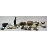 A Collection of Various Resin Sculptures of Cats and Nudes, Bird Figures, Animal Figures,