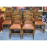 A Collection of 10 Ladder Back Dining Chairs