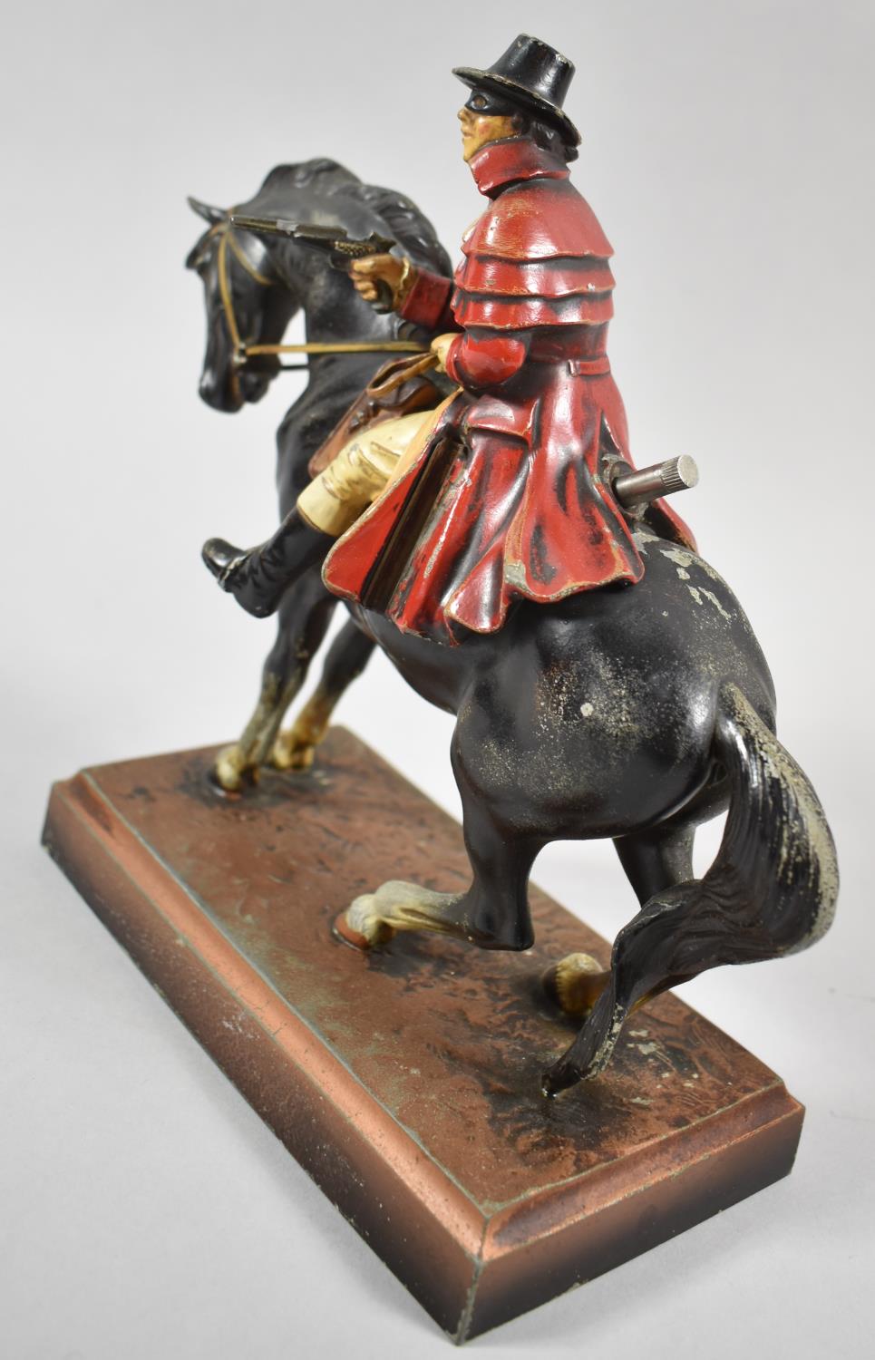 A Vintage Novelty Table Lighter in the form of Dick Turpin on Black Bess, Rectangular Plinth 18cm - Image 2 of 2
