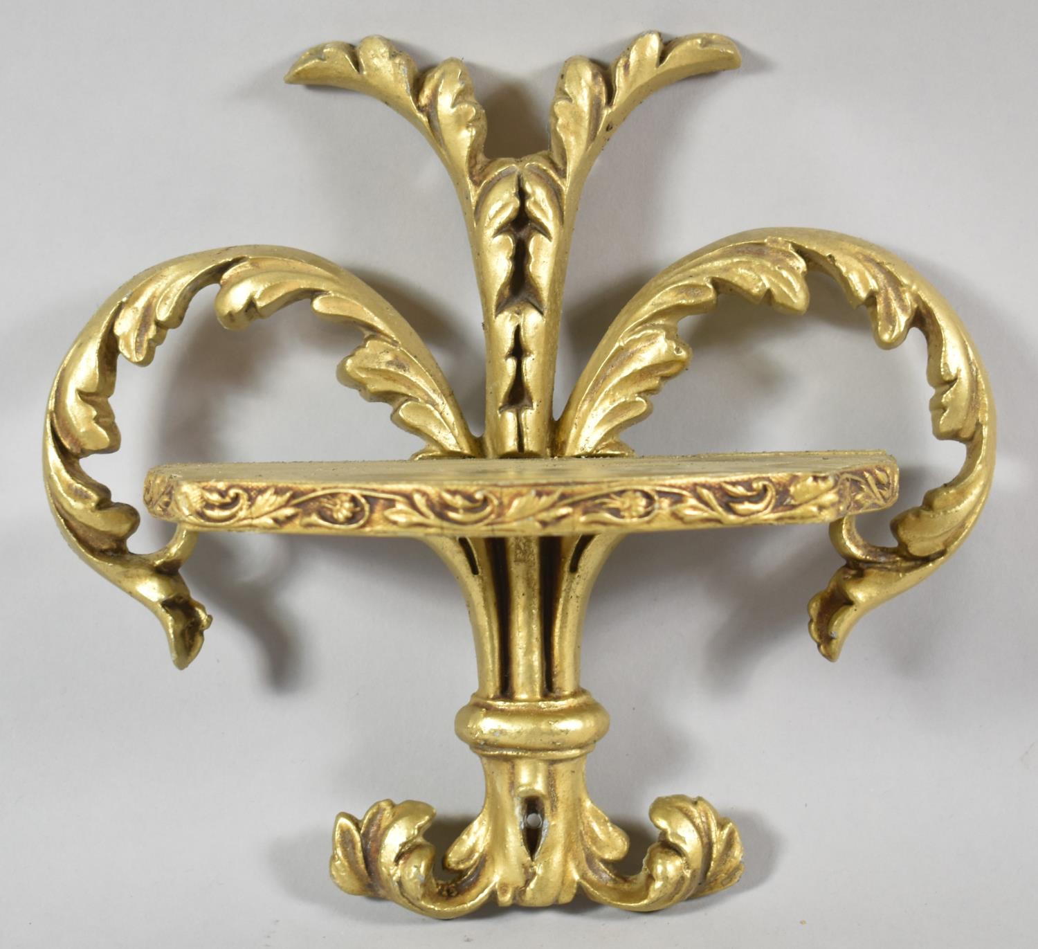 A Modern Cast Resin Wall Gilt Sconce of Fleur-de-Lys Form, 22cm high