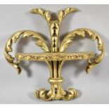 A Modern Cast Resin Wall Gilt Sconce of Fleur-de-Lys Form, 22cm high