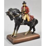 A Vintage Novelty Table Lighter in the form of Dick Turpin on Black Bess, Rectangular Plinth 18cm