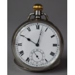 A Silver Pocket Watch, Birmingham 1918, Working