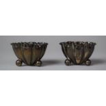 A Pair of Victorian Silver Salts Having Three Ball Feet, Birmingham 1890