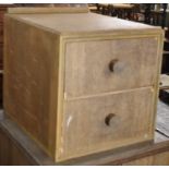A Vintage Limed Oak Heals Style Two Drawer Cabinet