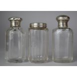 Three Silver Topped Dressing Table Jars to Include London 1866