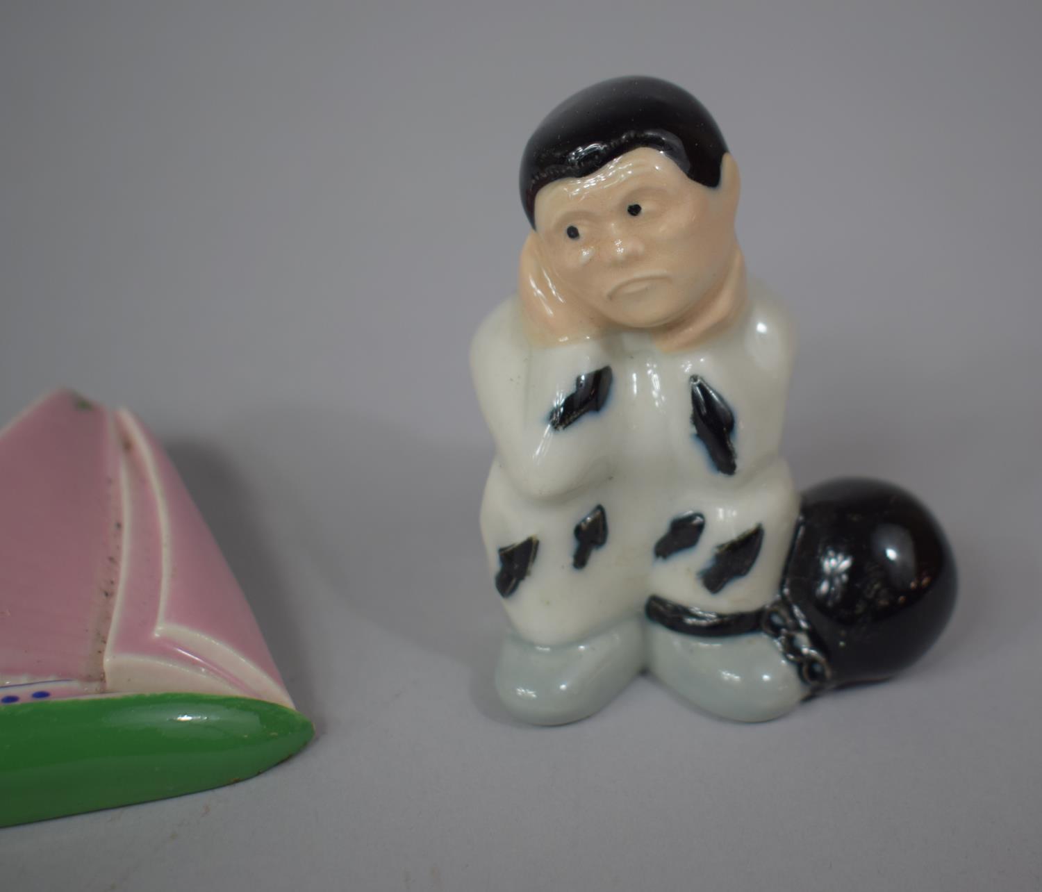 A Wade Novelty Figure of Prisoner with Ball and Chain Together with Three Sailing Yachts, One AF - Image 2 of 3