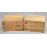 Two Pine Lidded Boxes, Each 40cm wide