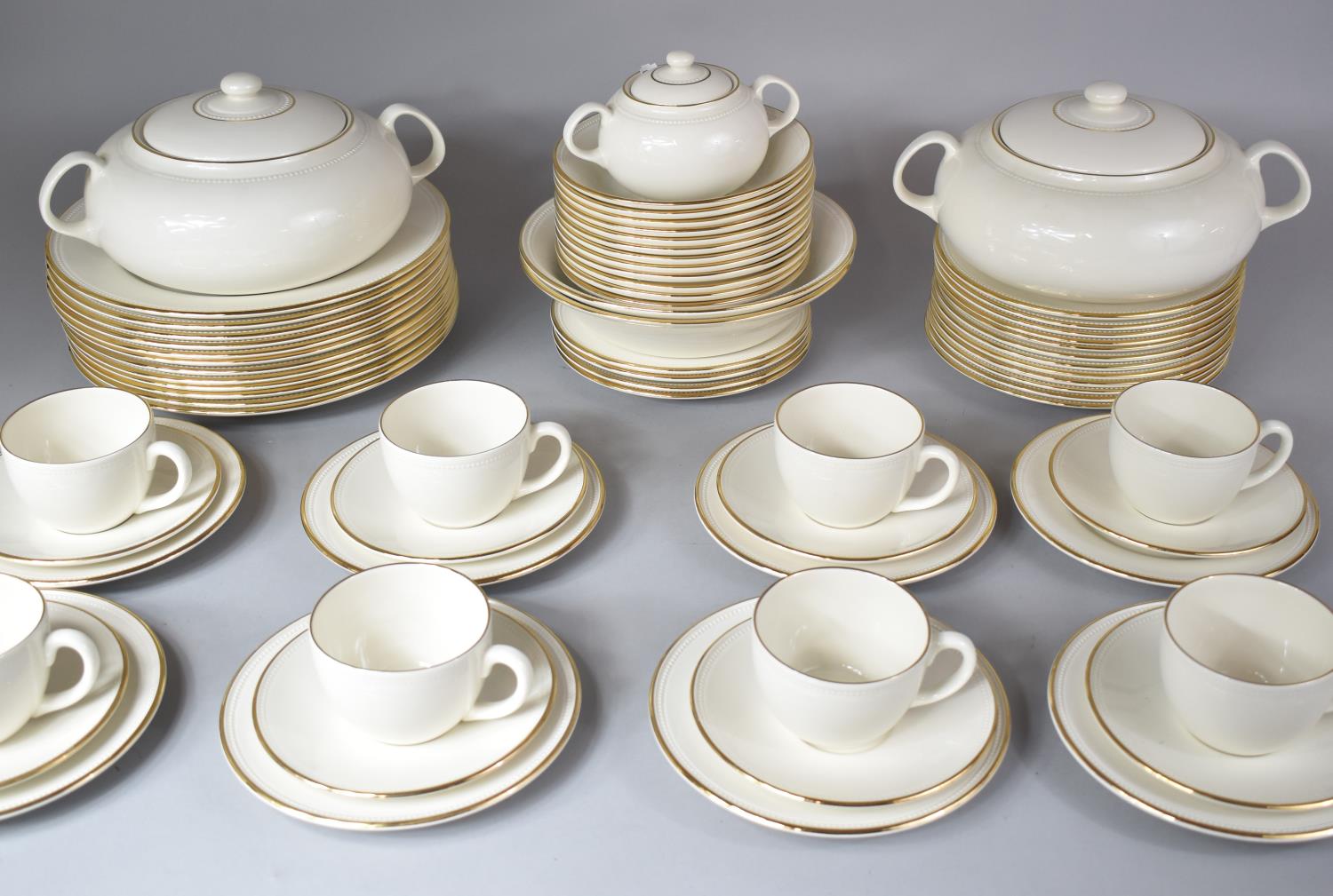 A Homeworks Windsor Pattern Gilt and Cream Part Dinner and Tea Service to comprise Eight Saucers,