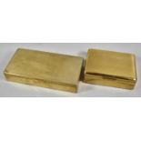 Two Brass Cigarette Boxes, The Largest 25cm wide