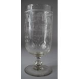 A Late 19th Century Etched Celery Jar Inscribed Isabella Parker 1890, 22cm high