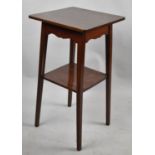 An Edwardian Square Topped Occasional Table with Stretcher Shelf, 35cm Square