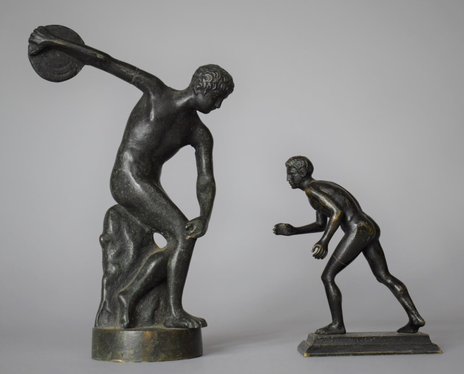 Two Grand Tour Bronze Studies of Athletes, Tallest 15cm high