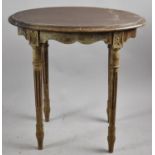 An Edwardian Oval Topped Occasional Table on Turned Reeded Supports