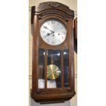 An Edwardian Oak Westminster Chime Movement, 75cm high