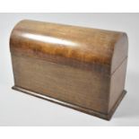 An Edwardian Mahogany Domed Top Four Division Letter/Stationery Box, 24cm wide