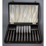 A Cased Set of Six Silver Handled Fish Knives and Forks, Sheffield 1924