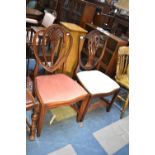 Two Reproduction Mahogany Framed Shield Back Chairs