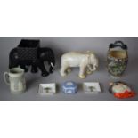 A Collection of Various Ceramics to include Glazed Elephant Planter, Elephant Ornament, Jasperware