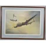 A Framed Print, Battle of Britain Memorial Flight by J W Mitchell, 48cm wide