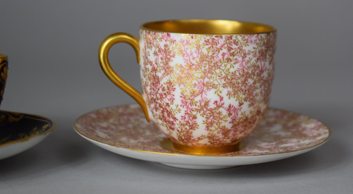 Three Miniature Cabinet Cups and Saucers to Include Gilt and Black Glazed Coalport and Two Royal - Image 5 of 5