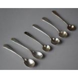 Six Silver Condiment Spoons, All Hallmarked