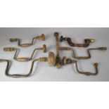A Collection of Six Vintage Woodwork Braces to Include Brass Mounted Example