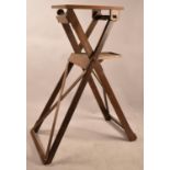 An Edwardian X Framed Folding Lantern Stand