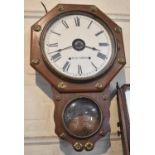 An American Octagonal Drop Dial Wall Clock by Seth Thomas, For Restoration, 61cm High