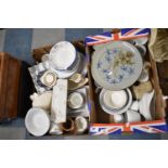 Two Boxes of Ceramic to Include Kitchenwares, Jelly Moulds, Breakfast Wares etc