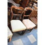 Two Late Victorian Balloon Back Side Chairs on Reeded Front Support