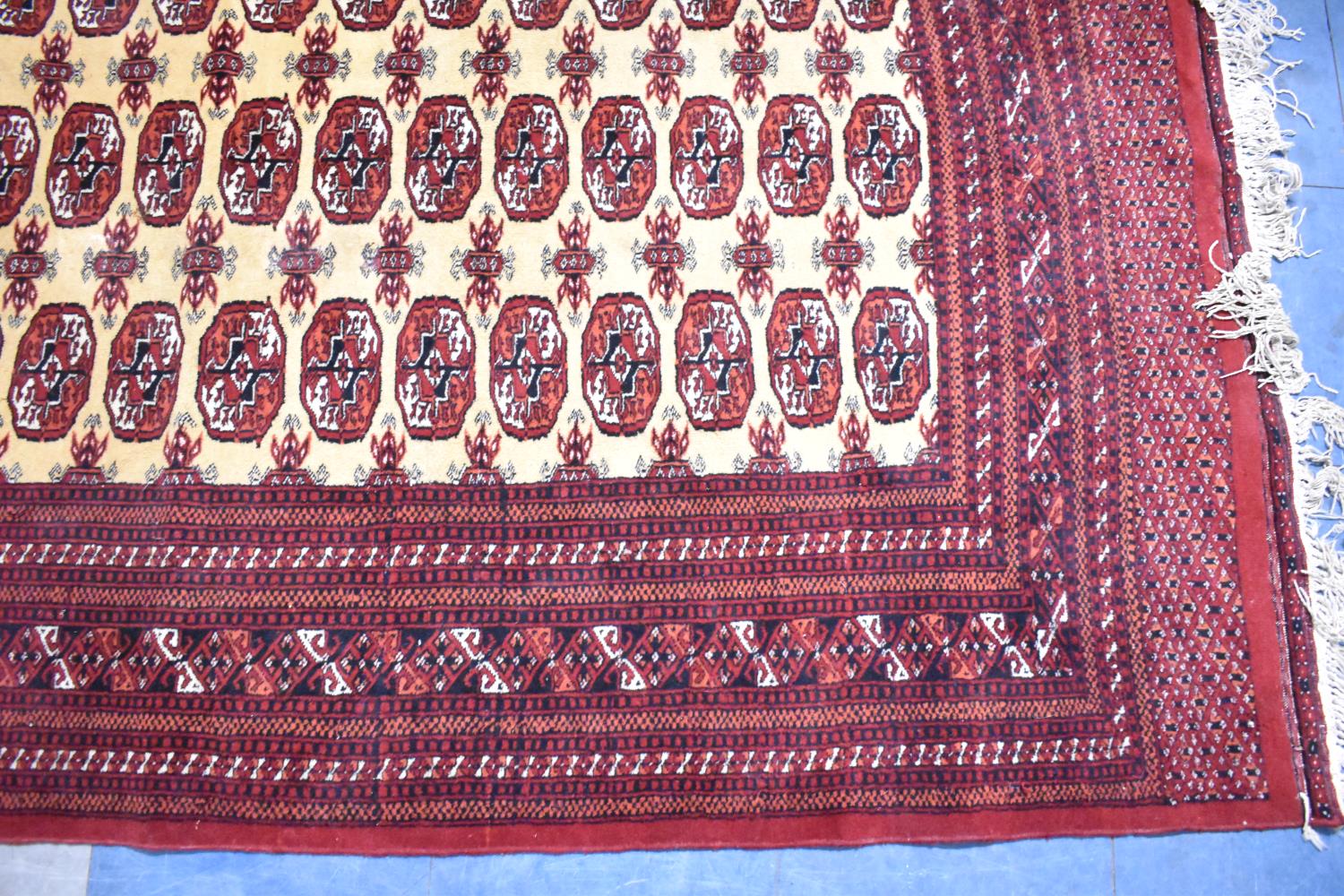 A Patterned Rug on Red Ground, 195x133cm - Image 2 of 3