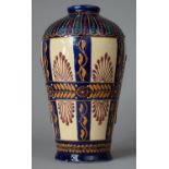 A Quimper Decorated Vase, 32.5cm high