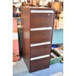 A Modern Mahogany Effect Four Drawer Filing Cabinet, Lock Missing, 49cm wide