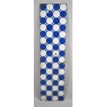 An Enamelled Blue and White Panel, 122x30.5cm