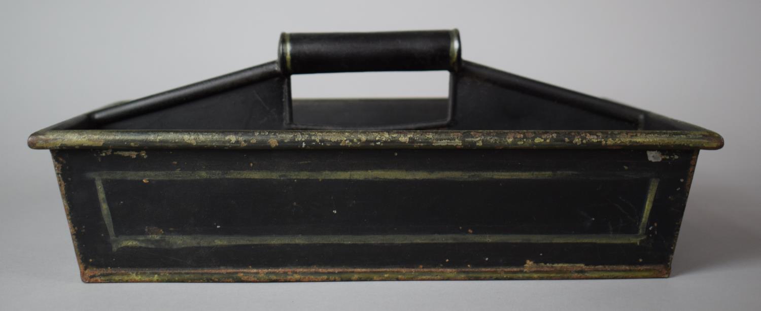 A 19th Century Toleware Two Division Cutlery Tray, 33cm Long - Image 2 of 3